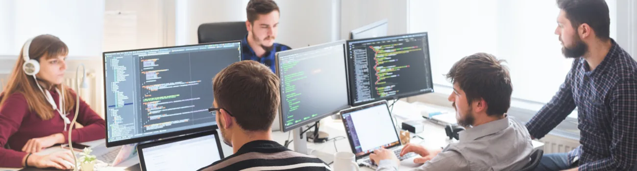 Developer working on a laptop